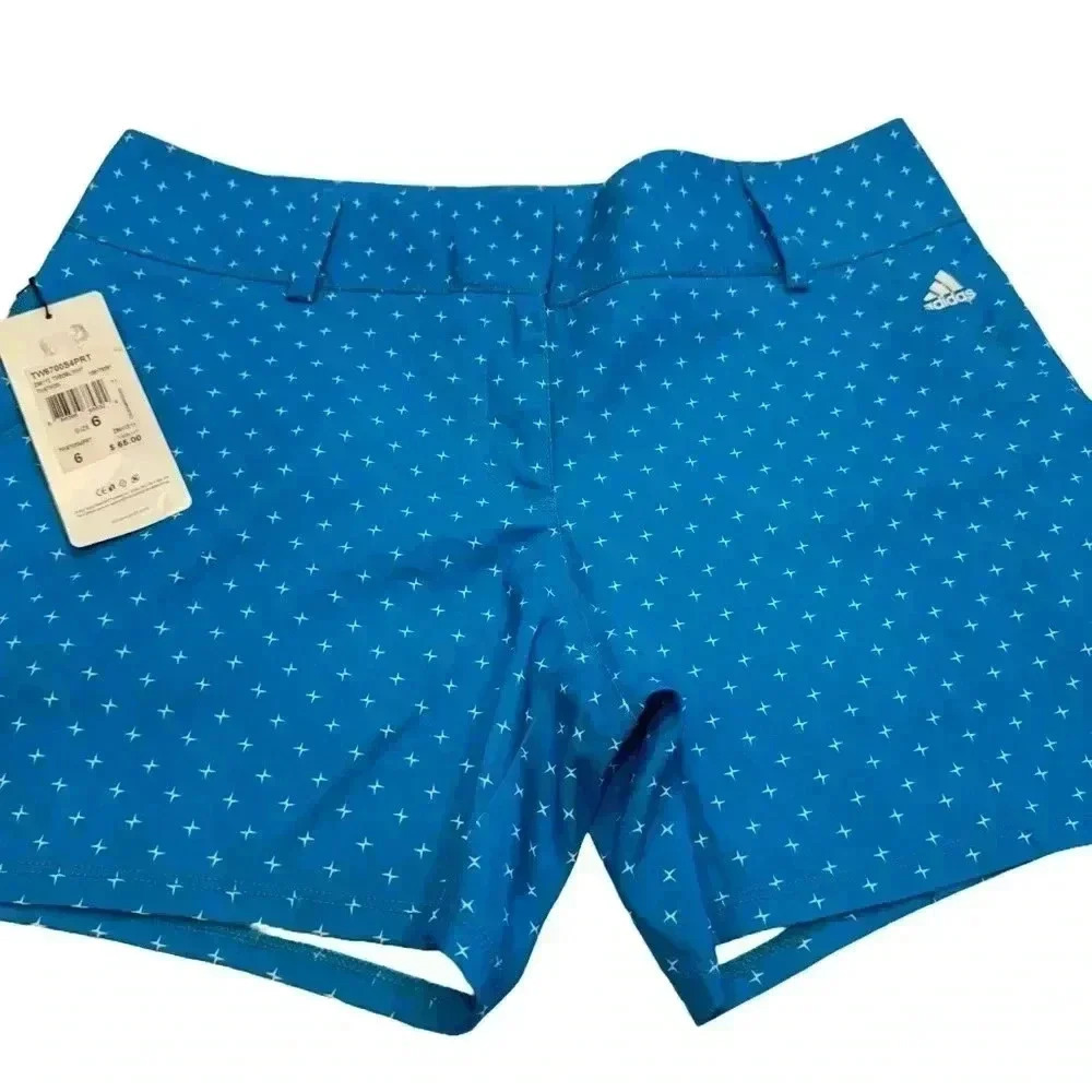 NWT Adidas Adizero women’s performance shorts blue w/white stars size 6
